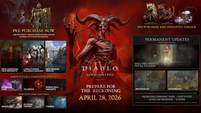 Arte clave de Diablo IV: Age of Hatred Collection con Mephisto amenazando Sanctuary