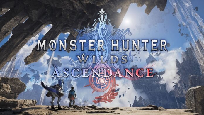 Un cazador y su Seikret contemplan el Skybound Eyrie en Monster Hunter Wilds: Ascendance