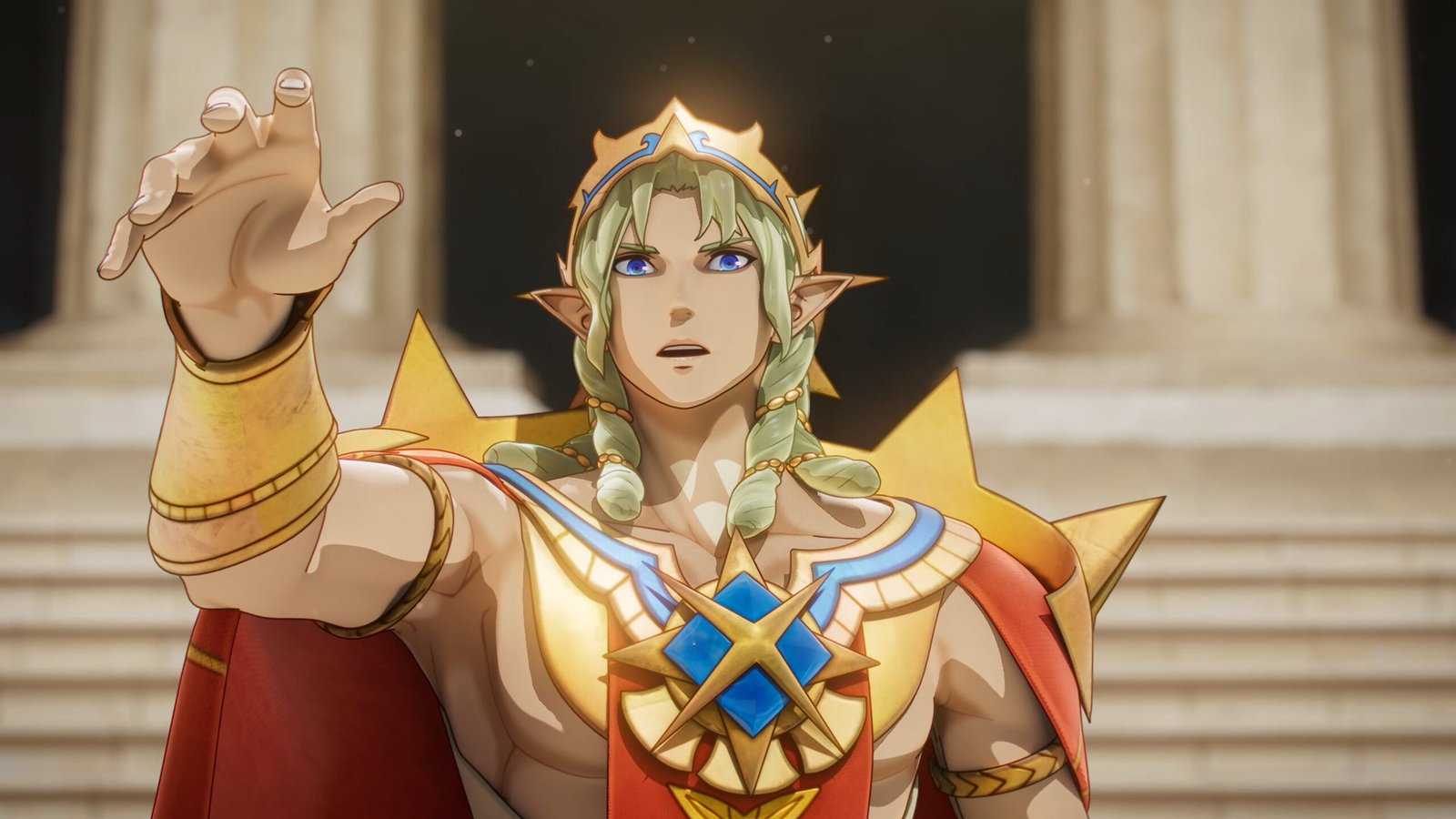 Escena cinemática de uno de los cuatro protagonistas de Fire Emblem: Fortune's Weave