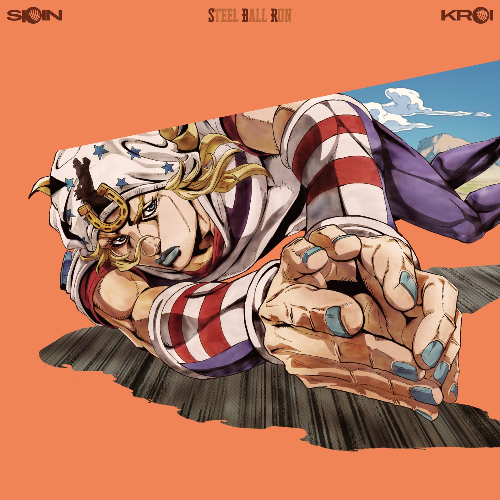 Portada del sencillo SPIN de Kroi, opening de Steel Ball Run con Johnny Joestar