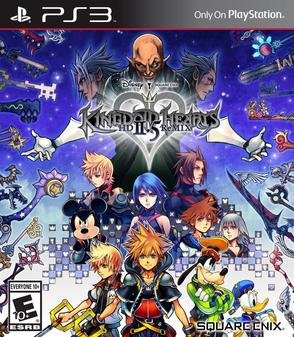Portada del recopilatorio Kingdom Hearts HD 2.5 ReMIX, con Sora y Roxas